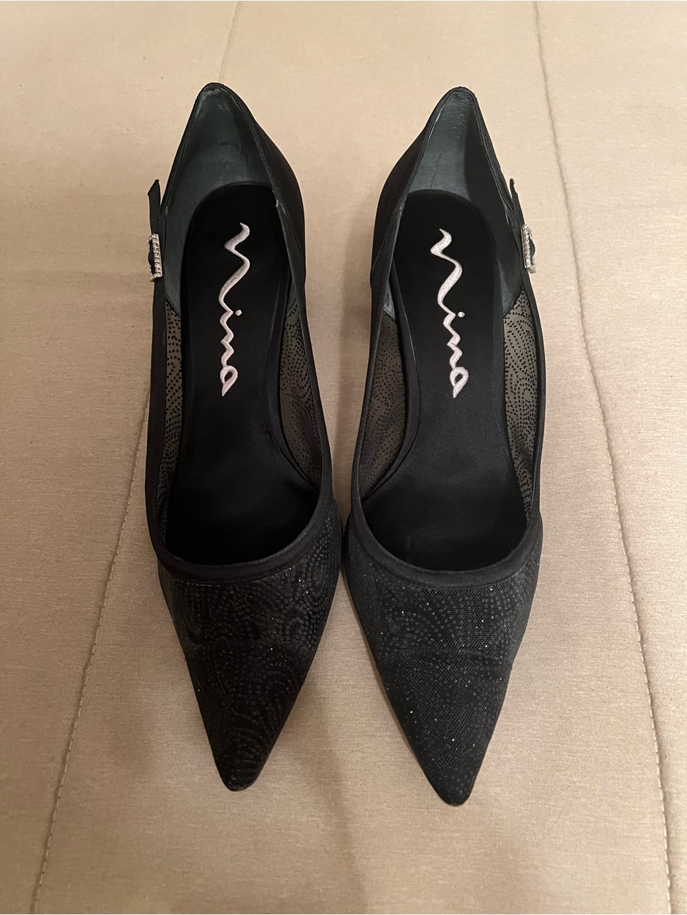 Nina Black Evening Pumps